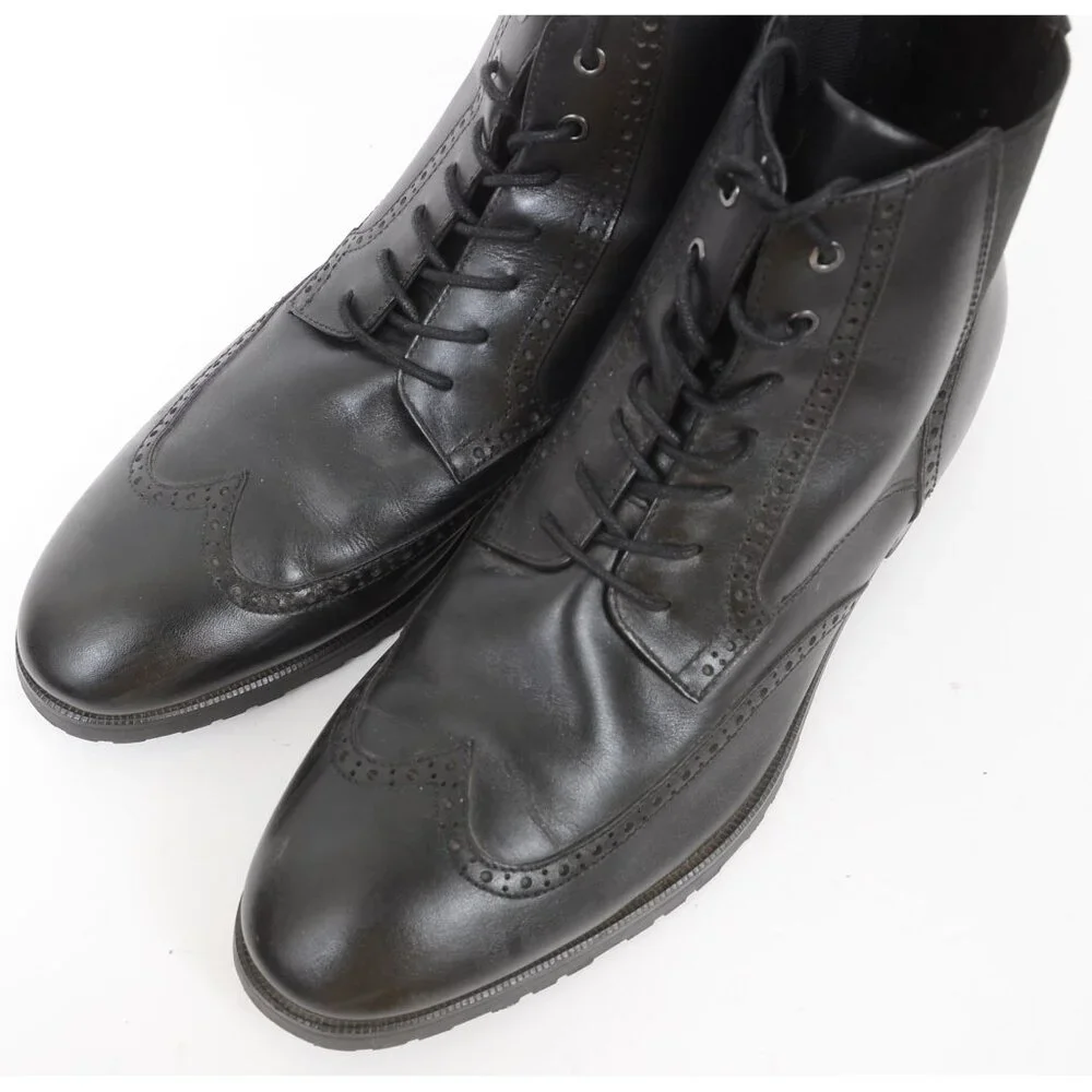 Aldo Toney Mens 10 Wingtip Black Leather Chukka Boot Preppy Business Dressy
